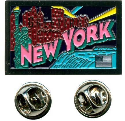 Grüße aus New York Amerika USA Bundesstaaten Badge Button Pin Anstecker 0621