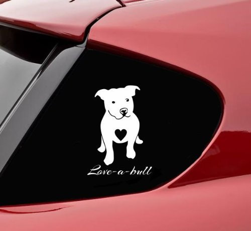Aufkleber Autoaufkleber JDM Die Hart - Love a Bull Pitbull pet Dog Heart Funny Vinyl Auto Laptop Tuning Sticker Heckscheibe LKW Boot