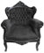 Casa Padrino Barock Sessel Lord Schwarz/Schwarz - Antik Stil
