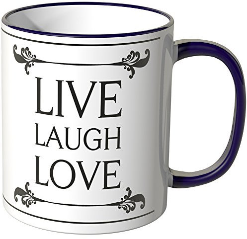 WANDKINGS® Tasse, Spruch: Live Laugh Love - LILA