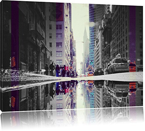 Pixxprint Times Square in New York B&W, Größe: 60x40cm, Leinwandbild, fertig gespannt, Wandbild, Dekoration, Kunstdruck, kein Poster