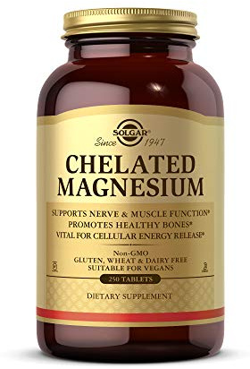 Solgar Chelated Magnesium, 250 Tablets - Supports Nerve & Muscle Function - Promotes Healthy Bones - Vital for Cellular Energy Release - Non-GMO, Vegan, Gluten Free, Dairy Free - 62 Servings
