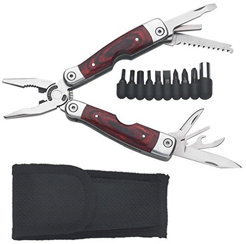 Maxam Wood Handle Stainless Steel Multi-Tool