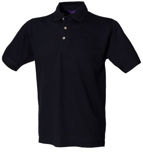 Henbury Mens Classic Plain Polo Shirt With Stand Up Collar (XL) (Navy)