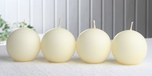 CandleCorner Kugelkerzen, 4er-Pack, 6 cm Ø, Elfenbein-Champagner