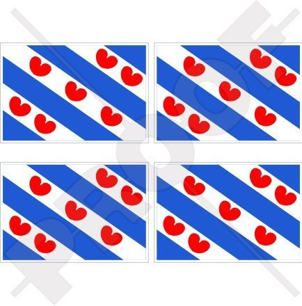 Friesland Friesland Flagge Niederlande, Fryslân Nederland (Dutch 5,1 cm (50 mm) Vinyl bumper-helmet Sticker, Aufkleber X4