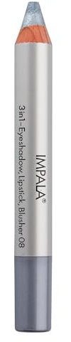 Impala 3-in-1 Jumbo Stift | Lidschatten, Lippenstift und Rouge | Geschmeidige Textur und Lange Lebensdauer | Intensive Farben | Farbe 08 Silber