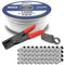 ARLI HD Sat Kabel 100 m Koaxialkabel 135 dB Koaxial 5-fach geschirmt inkl. Kompressionszange Abisoliermesser 50 x F Kompressionsstecker Satkabel TV Antennenkabel Koax 4K