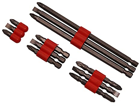 Amtech 12pc Assorted CRV Power Bit Set in Mixed Lengths (25-150 mm), Pozi, Phillips and Slotted Bits for DIY and Professional Tasks