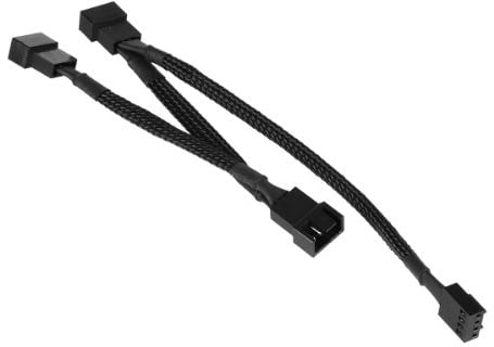 Phobya 4Pin PWM auf 3X 4Pin PWM Verlängerung 40cm - Schwarz Kabel Lüfterkabel und Adapter