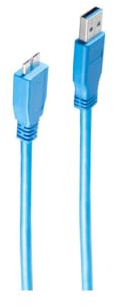 Shiverpeaks Micro-USB Kabel USB-A-St./USB-B-St. 3.0 blau 1,8m