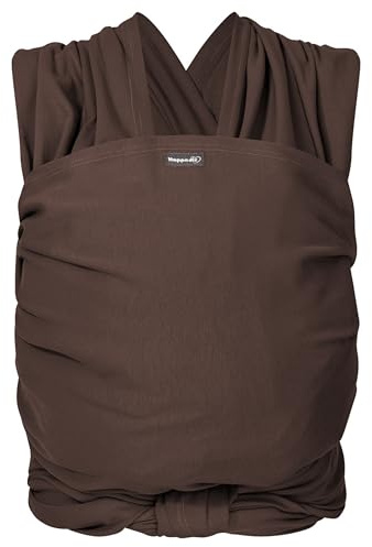 Hoppediz Elastisches Babytragetuch ab Geburt, Marone 5,40 m | Ergonomisches Tragetuch für frühgeborene und neugeborene Babys bis 9 kg, inkl. Anleitung