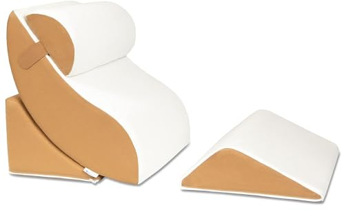 Avana Kind Bed Orthopedic Support Wedge Pillow Comfort System – for Post-Surgery, Heartburn, Snoring, Acid Reflux & GERD, 4-Piece-Set, Cloud/Camel