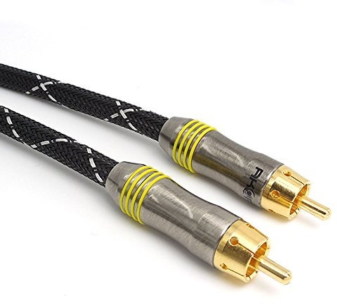AKORD® RCA DIGITAL COAXIAL AUDIO LEAD SPDIF GOLD RCA CONNECTOR PHONO CABLE FOR SURROUND SOUND/DOLBY/DTS (1 Metre)