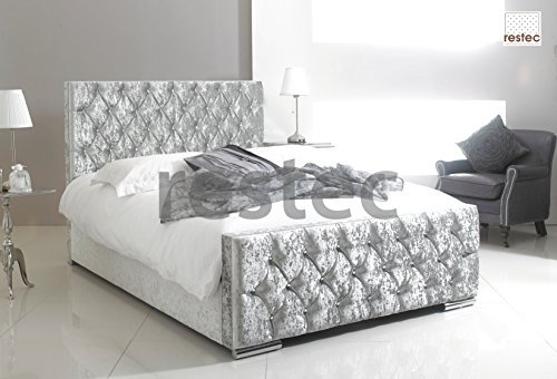 ComfyCraft Florida Upholstered silver crush velvet bed frame in different (5FT BED FRAME)