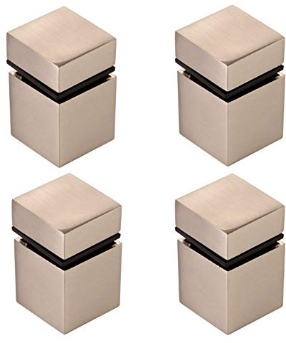 4 Stück SO-TECH® Bodenträger CUBE II Edelstahloptik Glasbodenträger Bodenträger