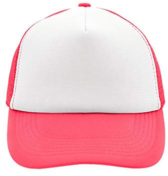 Trucker Mesh Baseball Cap in Polyester in Neon Pink