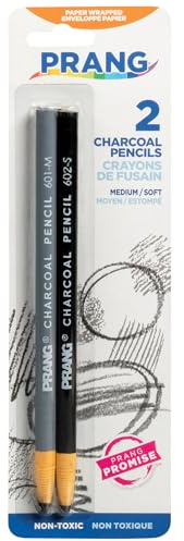 Prang Charcoal Pencils, Medium & Soft Core, 2 Count