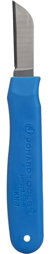 Jonard KN-7 Ergonomic Cable Splicing Knife with Thermoplastic Rubber Handle, Blue, 6-1/4 Length