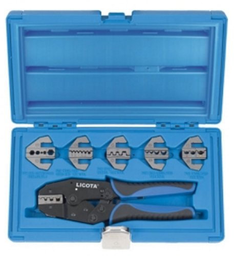Crimpzangenset 6 in 1 für Kabelschuhe Aderend Koax RJxx BNC 220mm
