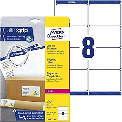 Avery BlockOut Shipping Labels L7165-40