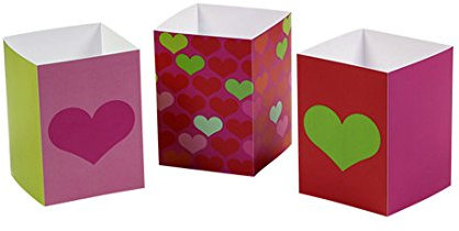 NET TOYS Herz Lichttüten Lichtertüten Liebe 3 STK. Kerzen Papiertüten Herzmotiv Teelicht Kerzentüten Valentinstag Candle Bags Partydeko Heart Windlicht Tüten Dekoration Partydekoration Hochzeit