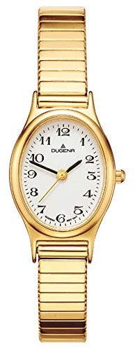 DUGENA Damen-Armbanduhr Vintage Comfort, Quarz, Edelstahlgehäuse, Mineralglas, Edelstahl-Zugband, 3 bar