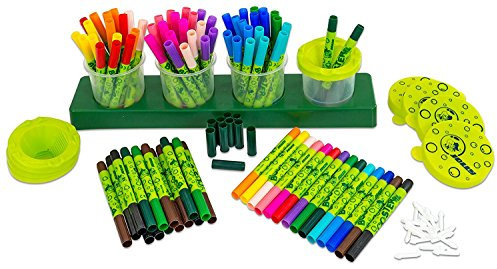 JOLLY Booster XL, juego completo para principiantes, 6 Booster XL de 14 colores cada uno, incluye estación de recarga para piscina de burbujas, colores vivos y brillantes, tinta lavable