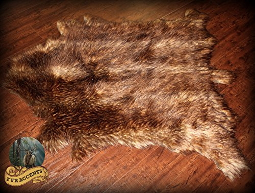 Custom Animal Pelt Accent Rug, Faux Fur Throw Rug, Elk, Deer, Sheepskin, Soft Luxury Pelt