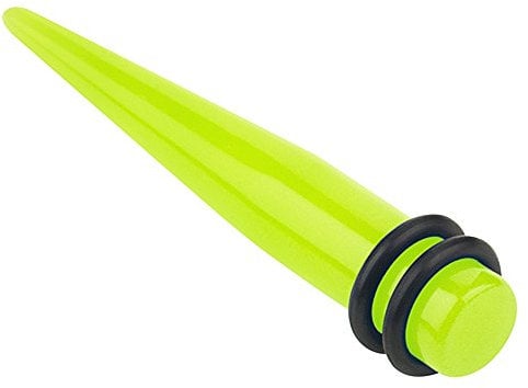 Piercingfaktor Piercing Ohrpiercing Bunt Dehnungsstab Dehnstab Taper Expander Ohr Stab Plug Glow in The Dark 8 mm Neongelb