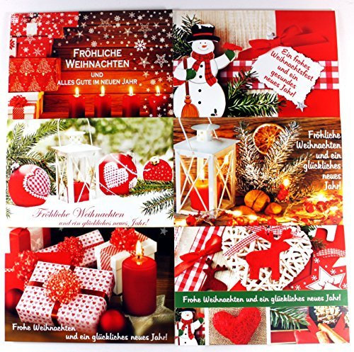 K&B Vertrieb Weihnachtskarten 100 Stück mit Weihnachtsmotiven Glückwunschkarten Weihnachten 22-7650