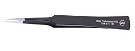 Wiha Präzisionspinzette Professional ESD Typ GG (32347) 130 mm für empfindliche elektronische Bauteile, Schutz von Komponenten durch elektrostatisch ableitendes Werkzeug, dissipativ, Werkzeug mit Oberflächenwiderstand