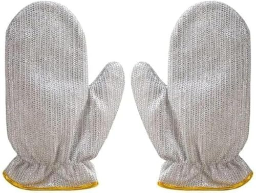 Mr.Gadget's Solutions (1 Piece) Steel Wire Scrubbing Gloves – Heavy Duty Dishwashing Gloves for Home & Commercial Use