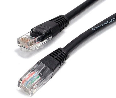 Aptii CAT 6 Network Cable. Ethernet LAN 10/100/1000 Gigabit Patch Lead Black 0.5m