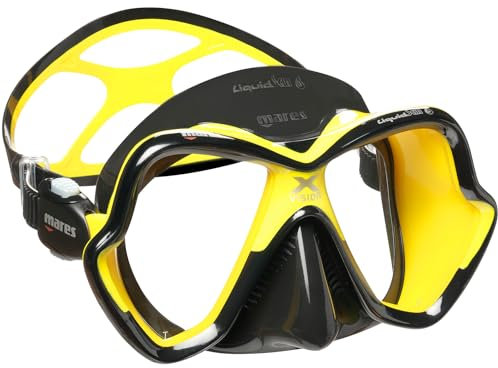 Mares Erwachsene Taucherbrille Mask X-Vision Ultra LS, Schwarz/Gelb, BX, 411052