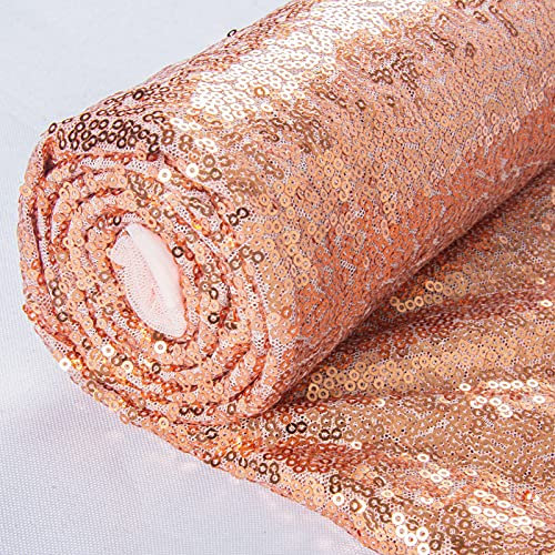 3 pieds 1 Yards-sequin Tissu, par la cour, Sequins Tissu, nappe, Lin, pour décoration de Noël 1 Yard rose gold