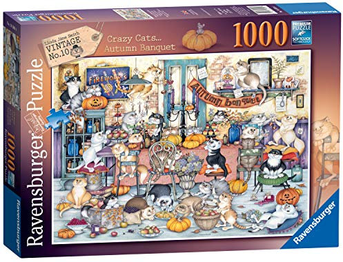 Ravensburger Crazy Cats Autumn Banquet 1000 Piece Jigsaw Puzzle for Adults and Kids Age 12 Years Up