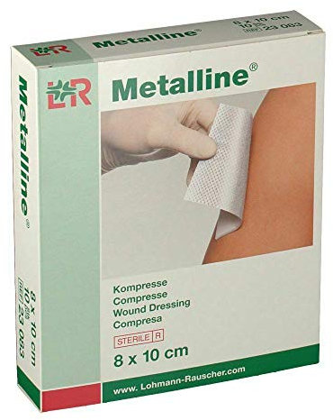 Metalline Kompressen 8 x 10 cm steril 10 Stück Wundauflagen