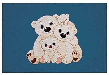 U24 Aufnäher Eisbären Familie Fahne Flagge Aufbügler Patch 9 x 6 cm