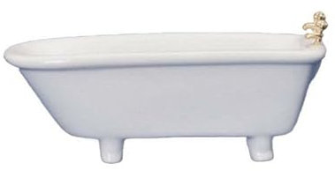 Melody Jane Puppenhaus Miniatur 1:12 Weiße Porzellan Badewanne