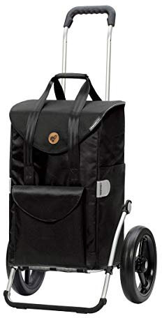 Andersen Einkaufstrolley Royal mit kugelgelagertem Rad 29 cm und Einkaufstasche Senta schwarz 49 Liter
