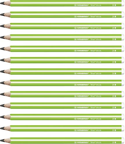 STABILO - Bleistift - Trio dick in grün - 12er Pack - Härtegrad 2B