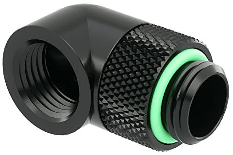 Barrow G1/4 Zoll männlich auf weiblich, Verlängerung Fitting, 90 Grad drehbar, schwarz