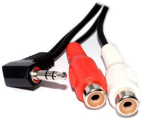 kenable 3.5mm Right Angled Jack to Twin Phono Sockets Cable 1.8m [1.8 metres]
