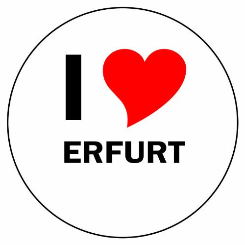 INDIGOS UG Aufkleber - Sticker - Autoaufkleber - I Love Erfurt - 8 cm Durchmesser rund - JDM - Die Cut - OEM - Auto - Heckscheibe - aussenklebend, rund, Auto LKW Truck Stadt