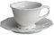 Kaffeetasse Tasse mit Untertasse Porzellan weiß 'Provence' von Chic Antique