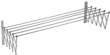 Sauvic Tendedero Extensible con fleje y 5 Varillas Acero Inoxidable 18/10 de 100 cm.