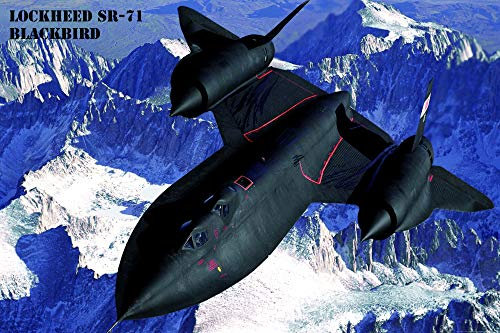 1art1 Kampfflugzeuge Poster Lockheed SR-71 Blackbird Über Der Sierra Nevada Kunstdruck Bild 120x80 cm