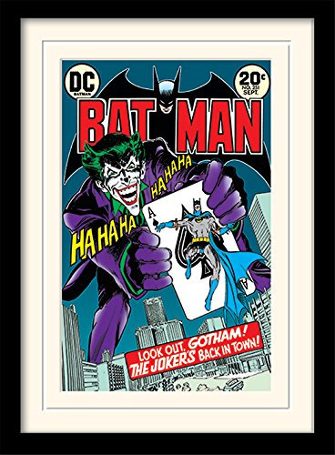 Pyramid International Batman (Joker's Back In Town) 30x40 cm montiert und gerahmt, Mounted 250GSM PAPERWRAP MDF, Mehrfarbig, 44 x 33 x 4 cm