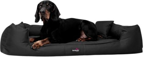 tierlando® Orthopädisches Hundebett Goofy inkl. Matratzenschoner für große Hunde Polyester Waschbar Hundesofa XL XXL XXXL XL+ 130cm | 03 Schwarz